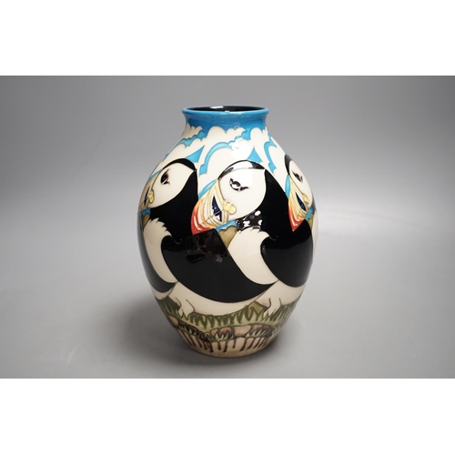 1443 - A Moorcroft 'Lindisfarne' vase, 2012, 114 by Vicky Lovatt,36 cms high.