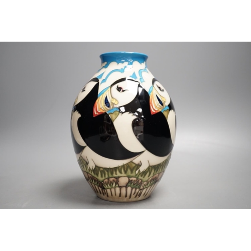 1443 - A Moorcroft 'Lindisfarne' vase, 2012, 114 by Vicky Lovatt,36 cms high.