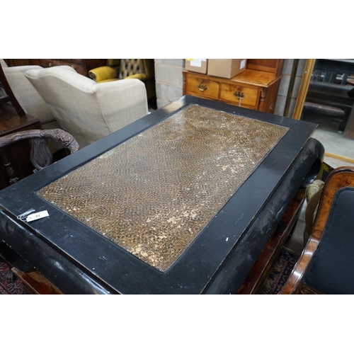 1072 - A Chinese rectangular carved lacquer coffee table, width 150cm depth 105cm height 43cm