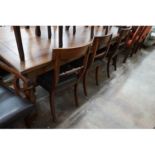 1086 - A set of eight Regency mahogany dining chairs, two with arms