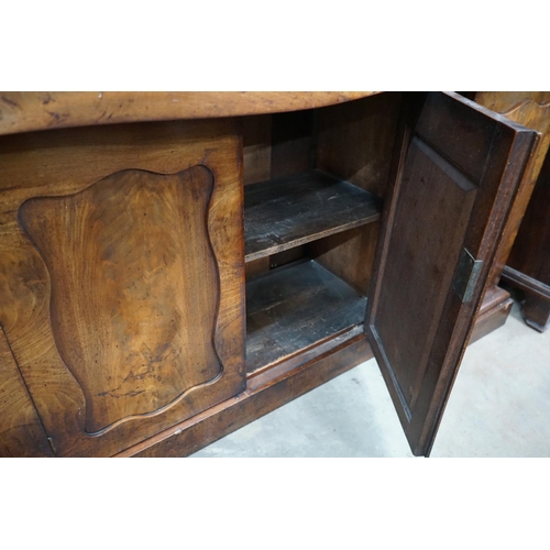 1108 - A Victorian mahogany serpentine sideboard, width 182cm depth 54cm height 93cm