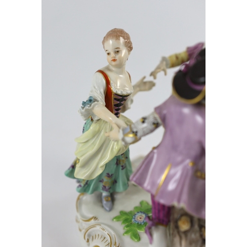 104 - A Meissen group of four dancing children, early 20th century, blue crossed swords mark and incised m... 