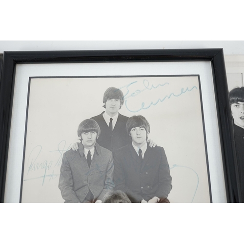 11 - An autographed Beatles photograph and four related photographs of the Beatles with Peter Aldersley A... 