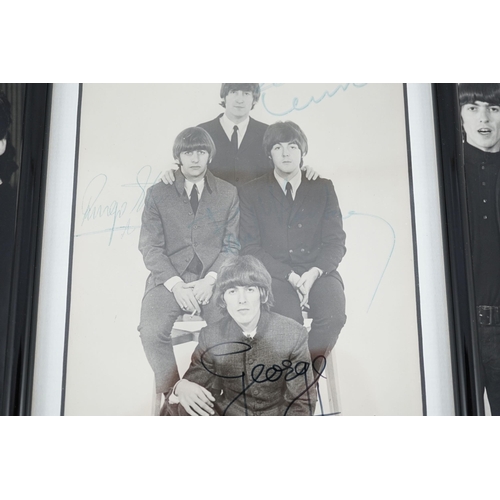 11 - An autographed Beatles photograph and four related photographs of the Beatles with Peter Aldersley A... 