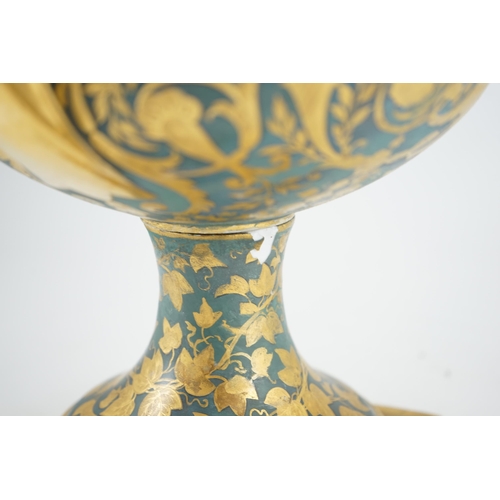 110 - Napoleonic Wars interest: A large Berlin porcelain twin handled urn, c.1816, presented to Sir Henry ... 