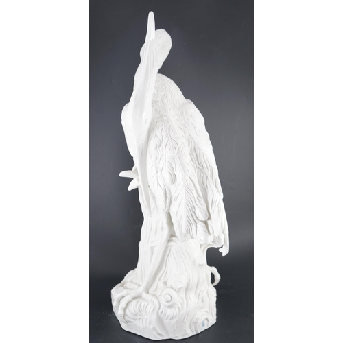 112 - An impressive Meissen white glazed porcelain life size model of a heron, 20th century, after J. J. K... 