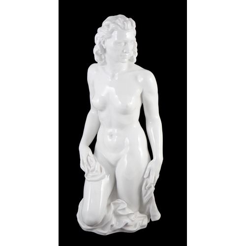 114 - Robert Ullmann (1903-1966) for Meissen, a large white glazed porcelain three-quarter length figure o... 