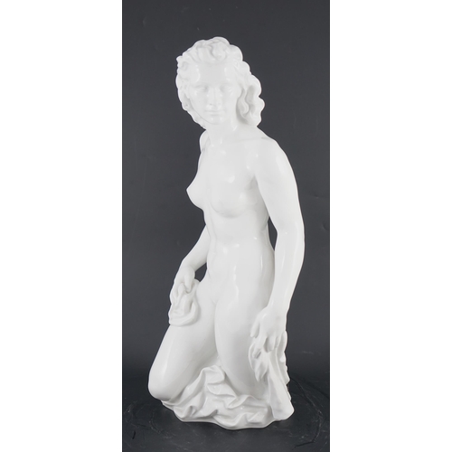 114 - Robert Ullmann (1903-1966) for Meissen, a large white glazed porcelain three-quarter length figure o... 