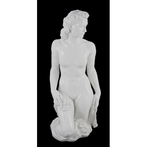 115 - Robert Ullmann (1903-1966) for Meissen, a large white glazed porcelain three-quarter length figure o... 