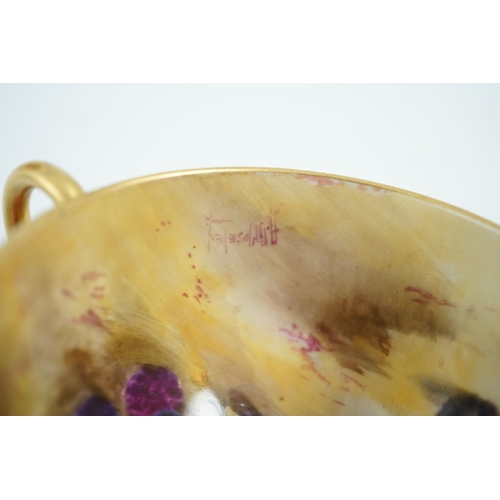 121 - A Royal Worcester fruit painted tea cup and saucer, date code for 1925/6, the interior of the cup pa... 