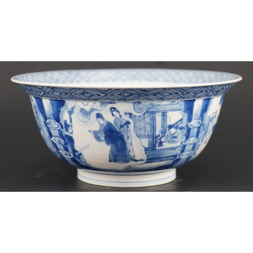 162 - A fine Chinese blue and white Xi Xiang Ji bowl, Kangxi six character mark and of the period (1662-... 