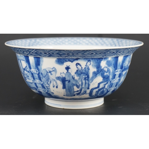 162 - A fine Chinese blue and white Xi Xiang Ji bowl, Kangxi six character mark and of the period (1662-... 