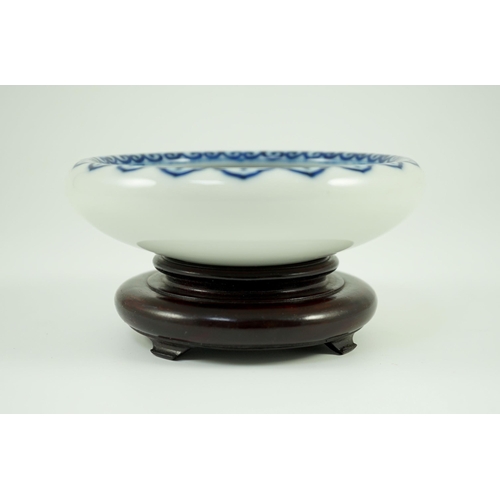 172 - A Chinese blue and white 'dragon' brushwasher, Qianlong seal mark but Republic period, finely painte... 