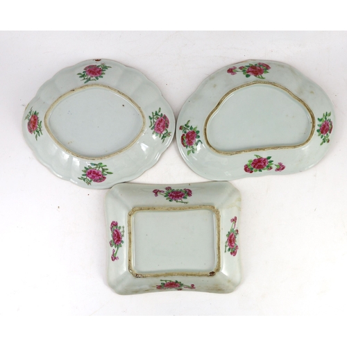 181 - A Chinese famille rose part dessert service, Daoguang period (1821-50), each piece richly enamelled ... 