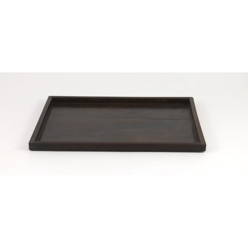 212 - A Chinese hardwood tray, possibly zitan, 19th century 35 cm x 24 cm