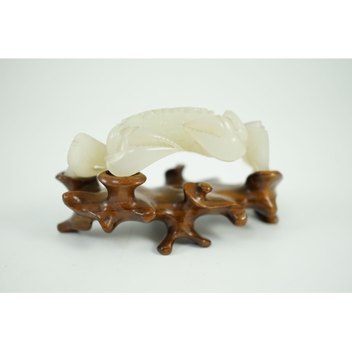 236 - A Chinese pale celadon jade model of a crab, 20th century, Provenance- the vendors father acquired ... 