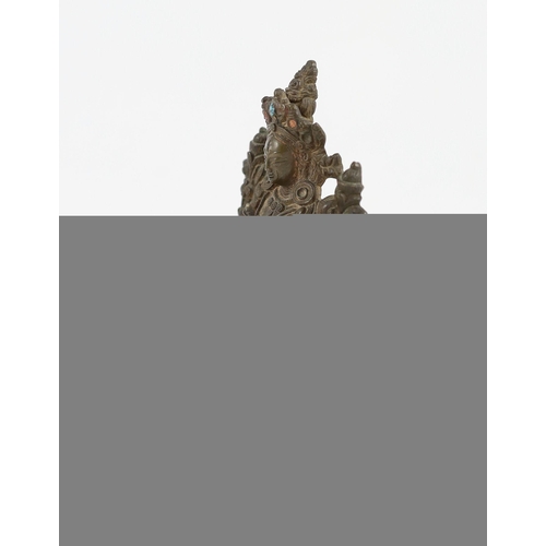 266 - A Tibetan bronze seated figure of White Tara, 17th/18th century, 11 cm high