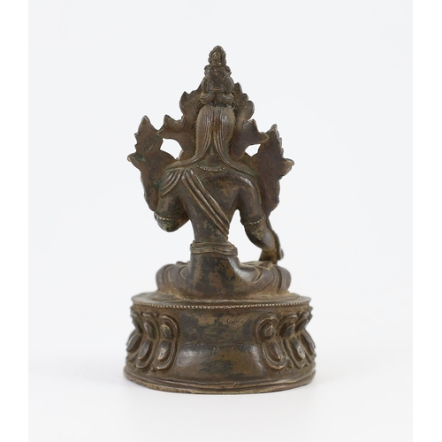 266 - A Tibetan bronze seated figure of White Tara, 17th/18th century, 11 cm high