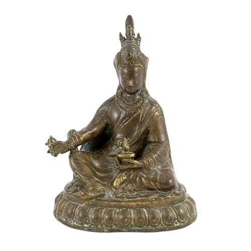 267 - A Nepalese bronze figure of a Bodhisattva, possibly Vajrasattva, 18.5 cm high