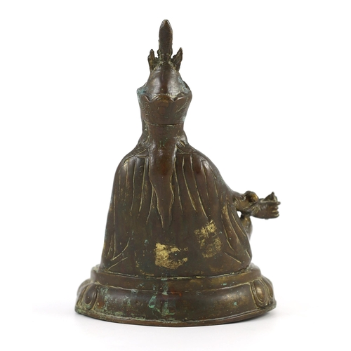 267 - A Nepalese bronze figure of a Bodhisattva, possibly Vajrasattva, 18.5 cm high