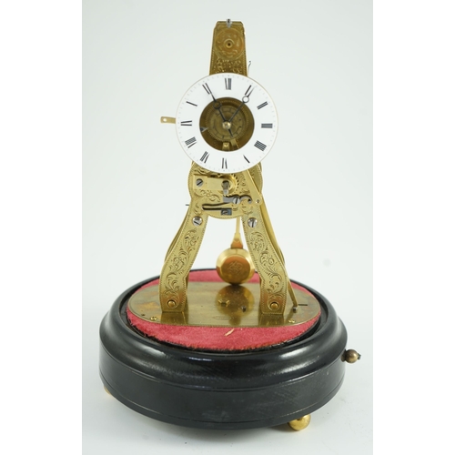 278 - Pierret a Paris. Ms Honorables Exp. Paris. Londres. A small 19th French skeleton alarm timepiece, wi... 