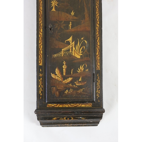 289 - with later painted Roman dial and gilt black case decorated with a chinoiserie landscape, single fus... 