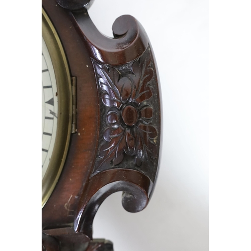 290 - Charles Frodsham, 27 South Molton Street, London. A Victorian carved mahogany drop dial wall timepie... 