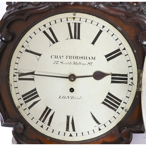 290 - Charles Frodsham, 27 South Molton Street, London. A Victorian carved mahogany drop dial wall timepie... 