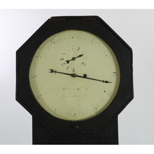 292 - John Thwaites of Clerkenwell. An early 19th century ebonised pine thirty hour longcase clock, with i... 