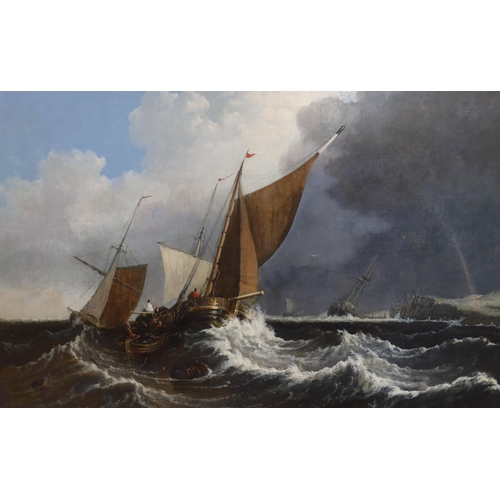 359 - Manner of Clarkson Stanfield (1793-1869) Shipping off the coast in a rough seaoil on canvas69 x 105c... 