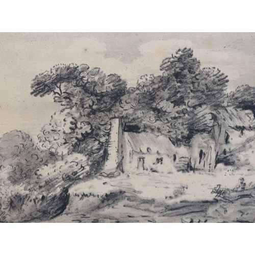 368 - Dr Thomas Munro (1759-1833) Cottage and trees in a landscape and Tree and fence in a landscapecharco... 