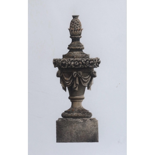 378 - 19th Century English School Studies of stone garden urns from Ven House, Somerset and Bow Woodwaterc... 