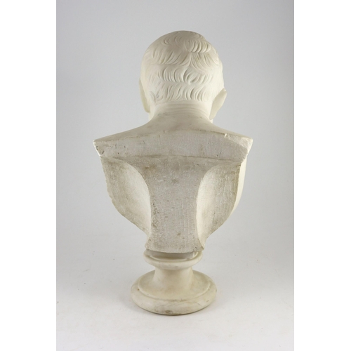 51 - A 19th century Italian carved white marble bust of a bearded man, on matching socle, width 31cm, hei... 