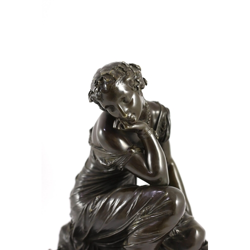 66 - Alexandre Schoenewerk (French, 1820-1885). A 19th century German bronze figure of a classical water ... 