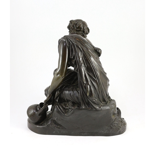 66 - Alexandre Schoenewerk (French, 1820-1885). A 19th century German bronze figure of a classical water ... 