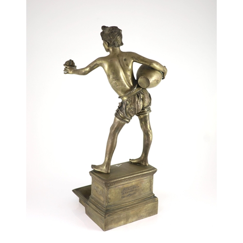 67 - Vincenzo Gemito (Italian 1852-1929). A bronze figural sculpture 'L'Acquaiolo' (The Water Carrier), f... 