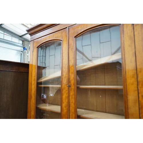 1009 - A Victorian mahogany secretaire bookcase, width 122cm, depth 47cm, height 220cm