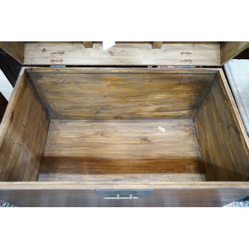 1065 - A Chinese hardwood coffer, width 105cm depth 63cm height 82cm