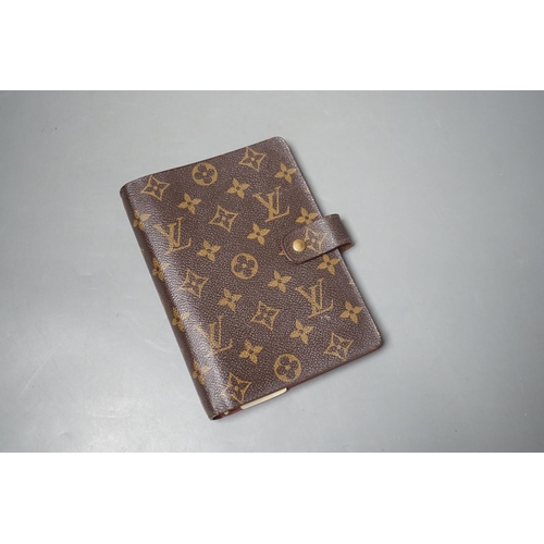 1480 - A leather Louis Vuitton brown monogram pattern repertoire agenda case, in original box