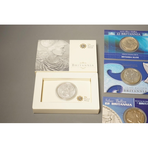 1484 - Six Royal Mint UK Britannia 1oz. silver proof £2 coins, in presentation packs