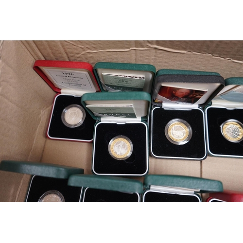 1485 - Seventeen cased Royal Mint proof silver £2 coins for 1994, 1996, 1997, 2000, 2 x 2001, 2 x 2003, 2 x... 