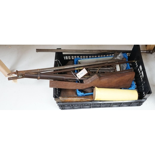 1500 - A quantity of gun components, stocks, barrels etc.