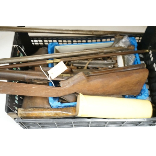 1500 - A quantity of gun components, stocks, barrels etc.