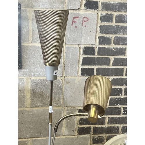 20 - A 1950s standard lamp, height 159cm