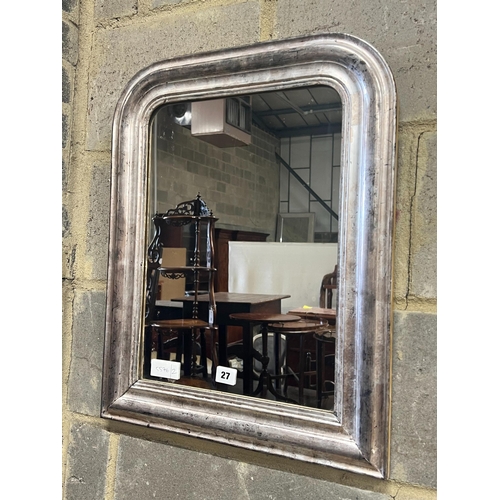 27 - A 19th century French silvered frame wall mirror, width 46cm height 57cm