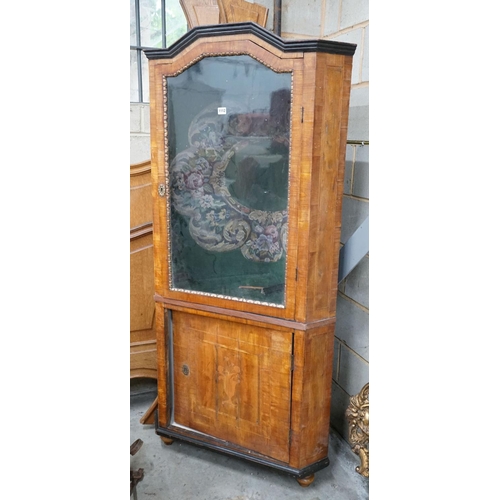 1119 - A 19th century Continental walnut standing corner cabinet, width 82cm, depth 50cm, height 177cm... 