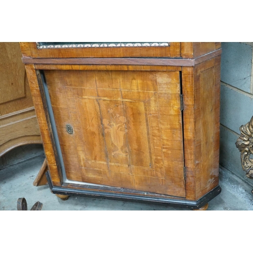 1119 - A 19th century Continental walnut standing corner cabinet, width 82cm, depth 50cm, height 177cm... 