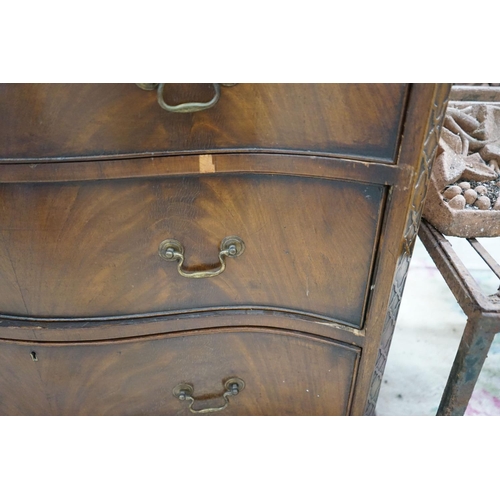 1127 - A George III style mahogany serpentine chest, width 96cm, depth 60cm, height 98cm