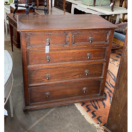 1154 - A 1920's Jacobean revival oak chest, width 99cm, depth 54cm, height 96cm