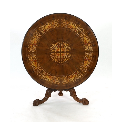 1174 - A Victorian style walnut and marquetry breakfast table Victorian-style walnut and marquetry breakfas... 